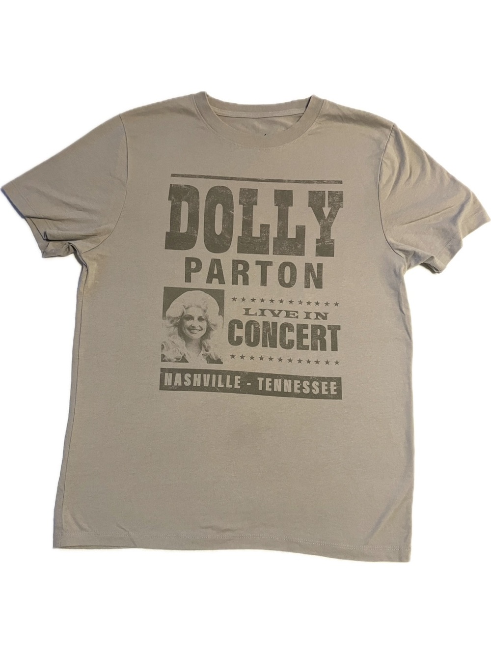 Dolly Parton Live in Concert Nashville TN Graphic Tee - Tan / Beige Size Small